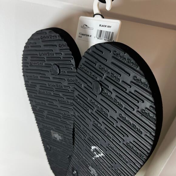 •NEW• Calvin Klein CK Men’s Flip Flops in Black & White - Picture 6 of 9